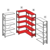 thumbnail of PROREGAL Eckregal | Grundregal (Felder A+B) | HxBxT 200x100x40cm | 2x5 Ebenen | Längenriegel | Verzinkt