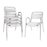 thumbnail of Fauteuils empilables en aluminium avec accoudoirs Bolero x4