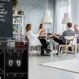 thumbnail of Relaxdays Weinregal mit Glashalter, 22 Flaschen, freistehend, Wein und Sekt, Hausbar HxBxT: 96 x 63 x 35 cm, weiß