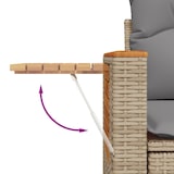 thumbnail of vidaXL Gartensofa mit Kissen 2-Sitzer Beige Poly Rattan