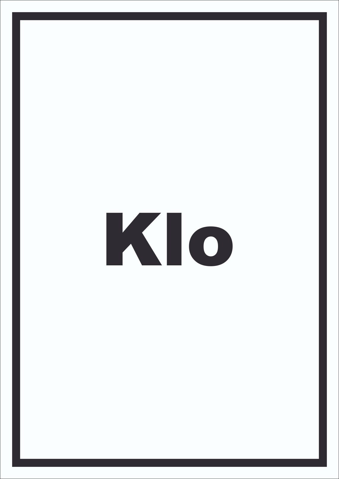 Klo Schild mit Text WC Toilette hochkant A1 Rückseite selbstklebend
