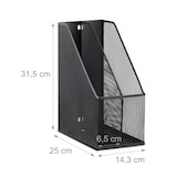 thumbnail of Relaxdays Stehsammler, 2 Fächer, Metallgeflecht, robuster Stehordner A4 - C4, Archivbox, Ablage für Dokumente, schwarz