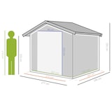 thumbnail of Cobertizo de jardín de exterior 4,9 m² 277x195x192 cm caseta de jardín con 2 puertas corredizas base refuerzo (suelo no incluido) gris