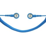 thumbnail of ESD-Spiralkabel, 1 MOhm, hellblau, 3,6 m, 10/10 mm Druckknopf