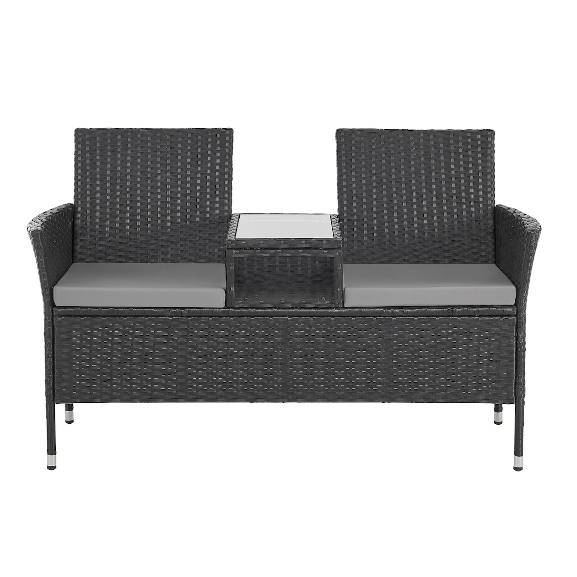 SVITA CHICAGO rotan bank tuinbank lounge zithoek zwart