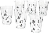 thumbnail of 6er Set TREE GREY WINTER Weihnachtsbaum Weihnachtsgläser mit schwarzen & weißen Tannenbäumen – 817348