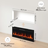 thumbnail of KAMINIO Elektrokamin MARLON - Elektrischer 3-in-1 Kamin mit Heizung, 3D-Flammeneffekt, 12 Flammenfarben, Fernbedienung - 36 Zoll