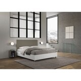 thumbnail of Letto contenitore 160x200 struttura bianco frassino testata similpelle cappuccino Burmy