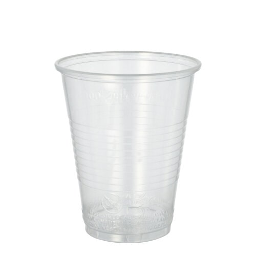 1600 Stück Plastikbecher (PP), 0,3 l Ø 9,5 cm · 11,1 cm transparent mit Schaumrand
