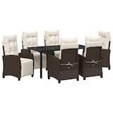 thumbnail of vidaXL 7-teiliges Gartentischset in Braun aus Poly-Rattan