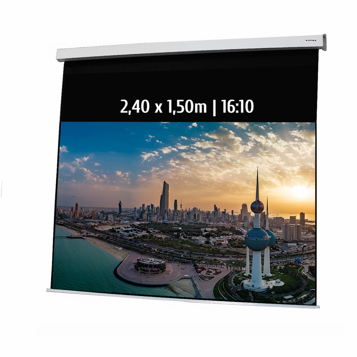 KIMEX - Motorleinwand 2,40 x 1,50m - Format 16:10