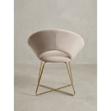 thumbnail of Esszimmerstuhl Samt Beige Küchenstuhl mit goldenen Beinen, Schalenstuhl Stoff / Metall, Design Polsterstuhl, Stuhl Esszimmer