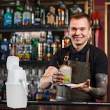 thumbnail of Relaxdays Eiscrusher, manuelle Eismühle, mit Handkurbel, Barzubehör, Crushed Ice für Cocktails, Longdrinks, weiß/schwarz