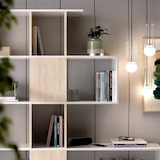 thumbnail of Dmora Buchhandlung Pueblo, Bücherregal mit 7 Fächern, Modernes Büroregal, Schrankwand mit Regalen, 145x29h145 cm, Weiß und Eiche