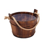 thumbnail of Balde para sauna com inserto HWC-B26, acessórios para sauna balde para sauna concha para sauna infusão, madeira de pinho 3,5 L ~ castanho escuro
