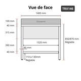 thumbnail of Plonge inox grande cuve 1400x600mm avec 1 bac PREMIUM - GOLDINOX