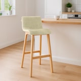 thumbnail of Conjunto de 2 bancos de bar Hover tecido Natura creme