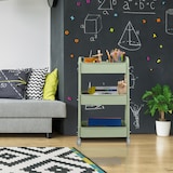 thumbnail of Relaxdays Rollwagen, 3 Etagen, Servierwagen, Küchenwagen Bad & Büro, Rollregal, 71,5x43,5x29,5 cm, Bastelwagen, grün