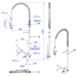 thumbnail of Gastro-Inox Monoblock-Vorspüldusche mit handfreier Bedienung und Schwenkkran ausgestattet, 1200mm