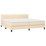 thumbnail of vidaXL Boxspringbett mit Matratze & LED Creme 200x200 cm Stoff