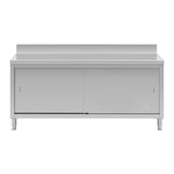 thumbnail of Helloshop26 - Base in acciaio inox piano di lavoro per cucina ante scorrevoli con paraschizzi 180 x 70 cm portata 600 kg 14_0005092