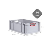 thumbnail of PROREGAL SuperSparSet 4x Eurobox NextGen Color, HxBxT 22x40x60cm, 44 Liter, Griffe rot offen, Grau, Eurobehälter, Box, Transportbehälter