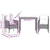thumbnail of vidaXL 3-tlg. Garten-Essgruppe mit Kissen Schwarz Poly Rattan