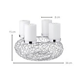thumbnail of Adventskranz Milano, Edelstahl glänzend vernickelt, Durchmesser 34 cm