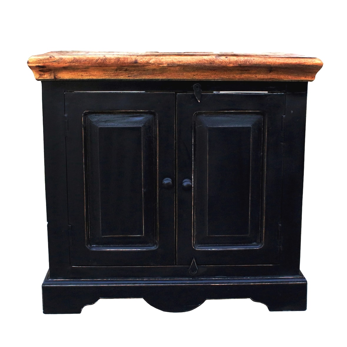 SIT Möbel Badkameronderkast | 2 deuren | Mango + MDF | zwart met honingkleurig blad | B 66 x D 41 x H 60 cm | 05898-11 | Serie CORSICA