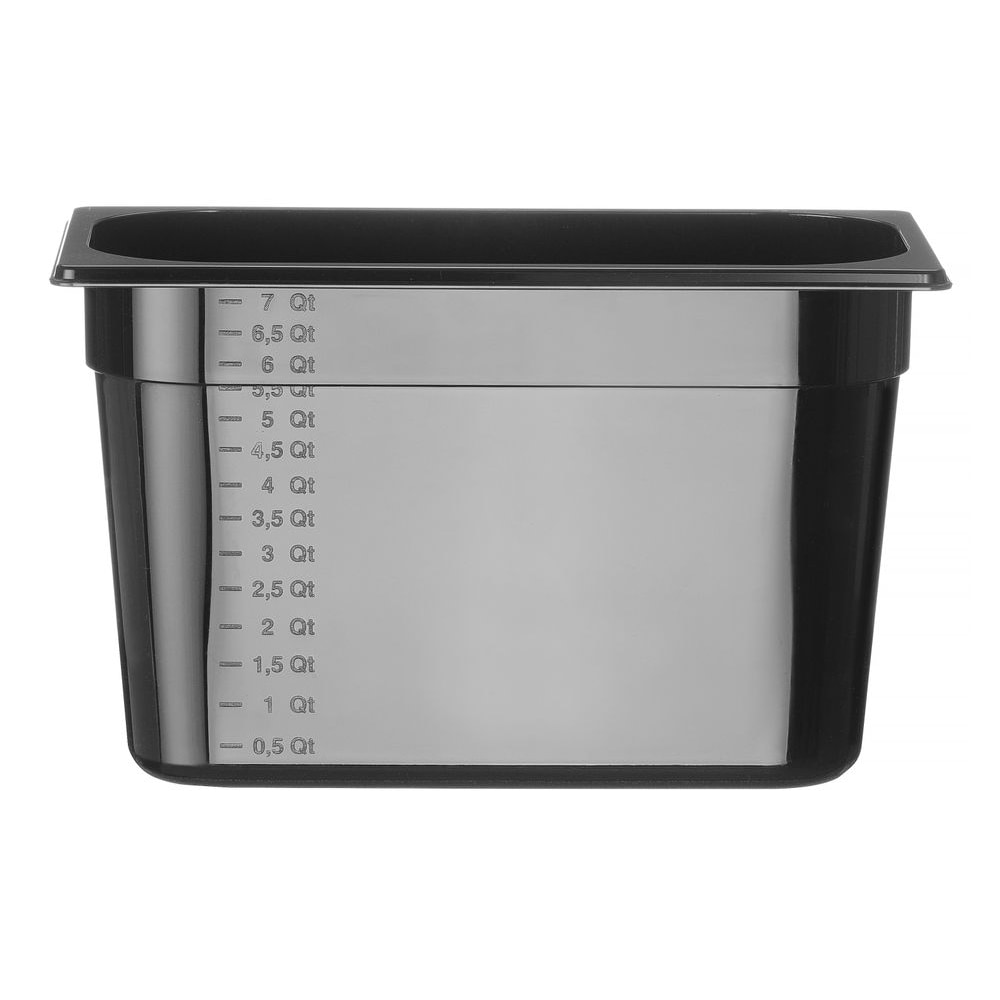 HENDI Container GN 1/3 zwart polycarbonaat, Profi Line, GN 1/3, 7,8L, Zwart, 325x176x(H)200mm