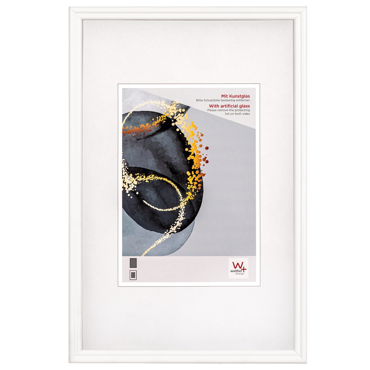 Select Houten lijst kunstglas 13x18 cm, WIT