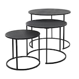 thumbnail of WellHome - Set van 3 bijzettafels in zwart melamine metaal Ø35Ø45Ø55cm