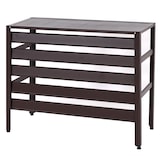 thumbnail of Cubierta de aluminio para aire acondicionado/bomba de calor HWC-K59, cubierta de rejilla protectora estante para plantas, metal 74x98x38cm ~ marrón