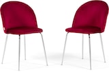 thumbnail of Set aus 2 Innenstühlen aus Samt, gepolstert, mit Metallbeinen, elegantes Design für Küche, Esszimmer, Bar und Restaurant – Sara – Amarena/Silber