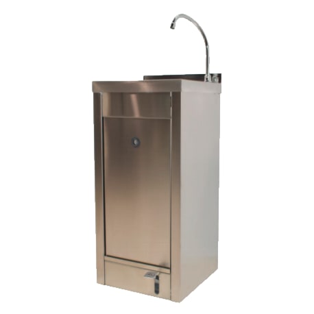 Lavamano de Pie con Pedal Económico Agua Fría / Caliente Automezclador 400x400x850 Acabado satinado GAVINOX