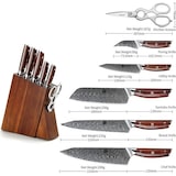 thumbnail of XinZuo - Juego de cuchillos Damasco de 7 piezas - Serie B27 Yi