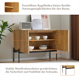 thumbnail of Sideboard 100x40x75 cm 2 Türen Metallbeine moderne Kommode Wohnzimmer Flur Esszimmer Naturholz Design Aufbewahrung