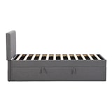 thumbnail of Merax Hydraulisches Polsterbett 90x200 aus Leinen Einzelbett Funktionsbett mit Gepolstertes Kopfteil & Lattenrost Grau