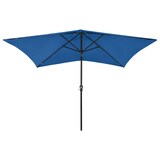 thumbnail of vidaXL Parasol met LED's en stalen paal 2x3 m azuurblauw