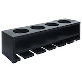 thumbnail of Weinregal HWC-P21, Glas-/Flaschenhalter Wandbar Regal für 4 Flaschen/6 Gläser Holz FSC®-zertifiziert 12x48x12cm ~ schwarz