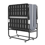 thumbnail of Klappbett 190x96 Twin Gästebett faltbar mit Komfort-Matratze, Metallrahmen, Rollen, platzsparend, mobil, hohe Belastbarkeit, Schwarz