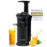 thumbnail of KLAMER Slow Juicer Gemüse und Obst, Entsafter mit Rückwärtsgang, elektrische Fruchtpresse mit Bürste und 2 Behältern, schlankes Design, schwarz