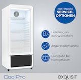 thumbnail of Exquisit Glastürkühlschrank, 200l Getränkekühlschrank mit LED, Umluft, 3 verstellbare Ablagen, CoolPro, GKS5180-GT-431D weiss