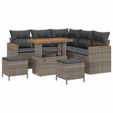 thumbnail of vidaXL Garten-Sofa-Set mit Kissen 8 pcs Grau Poly Rattan