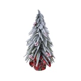 thumbnail of Tannenbaum künstlich mit Beeren im Stoffsack 20cm Grün / Weiß / Rot