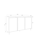 thumbnail of Aparadores para salón, 156x91x35 cm, 3 Puertas, Diseño industrial, Roble y negro