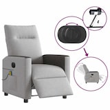 thumbnail of vidaXL Massagesessel Elektrisch Wolkengrau Stoff