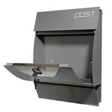 thumbnail of Briefkasten Wandbriefkasten Postkasten Postfach inkl Zeitungsrolle Dunkelgrau V2