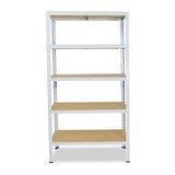 thumbnail of shelfplaza HOME 180x90x30 cm Schwerlastregal in weiß mit 5 Böden und 175 kg Traglast pro Boden