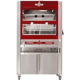 thumbnail of Girarrosto a carbonella 18-24 polli con 6 spiedi su supporto con rotelle dimensioni 1090x920x1930 acciaio inox e rosso